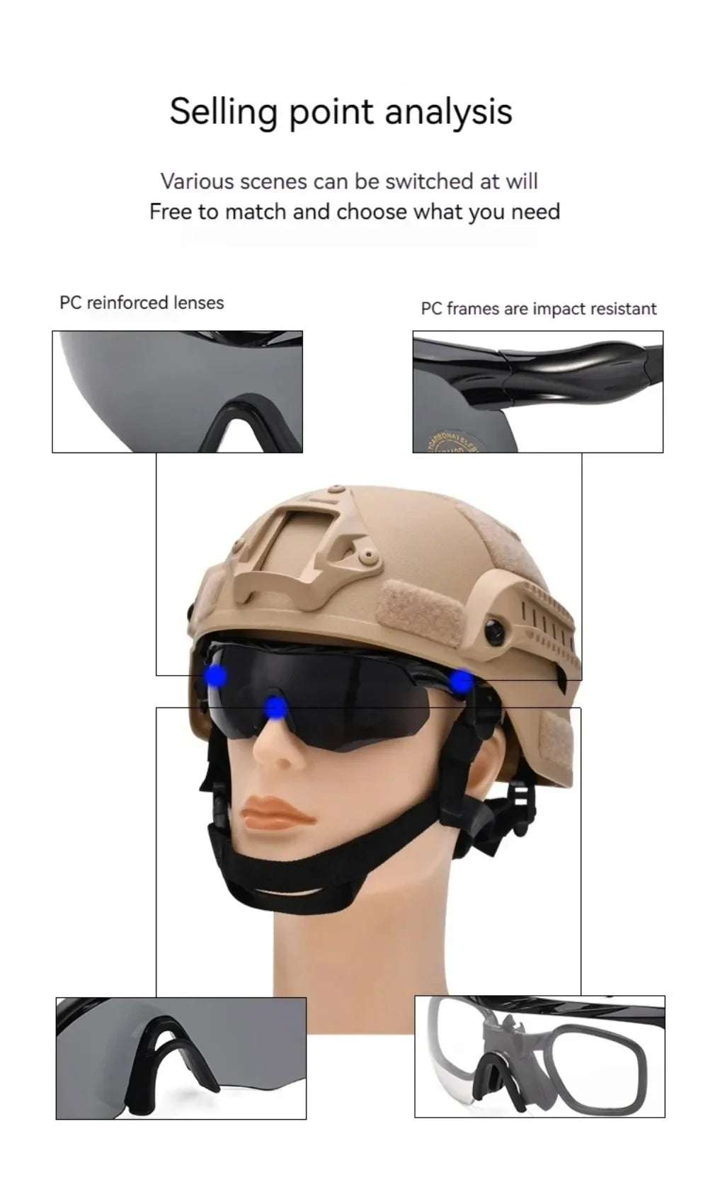 Lunettes Tactiques Militaires 3 Verres HD – Anti-UV, Anti-Choc, Airsoft, Moto, Randonnée - BLACKBEARD OUTDOOR INDUSTRIES