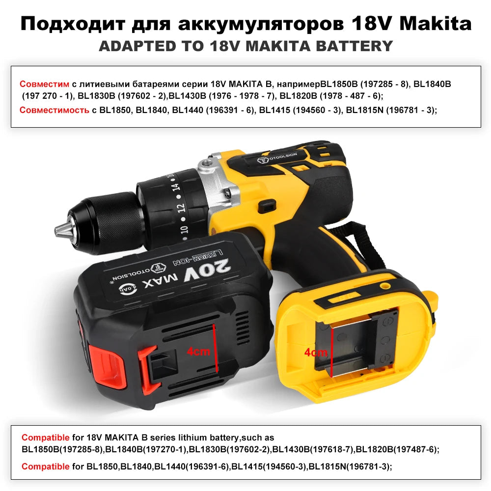 OToolsion 20V 13MM Perceuse sans fil à moteur Brushless – Visseuse à impact pour béton BLACKBEARD OUTDOOR INDUSTRIES