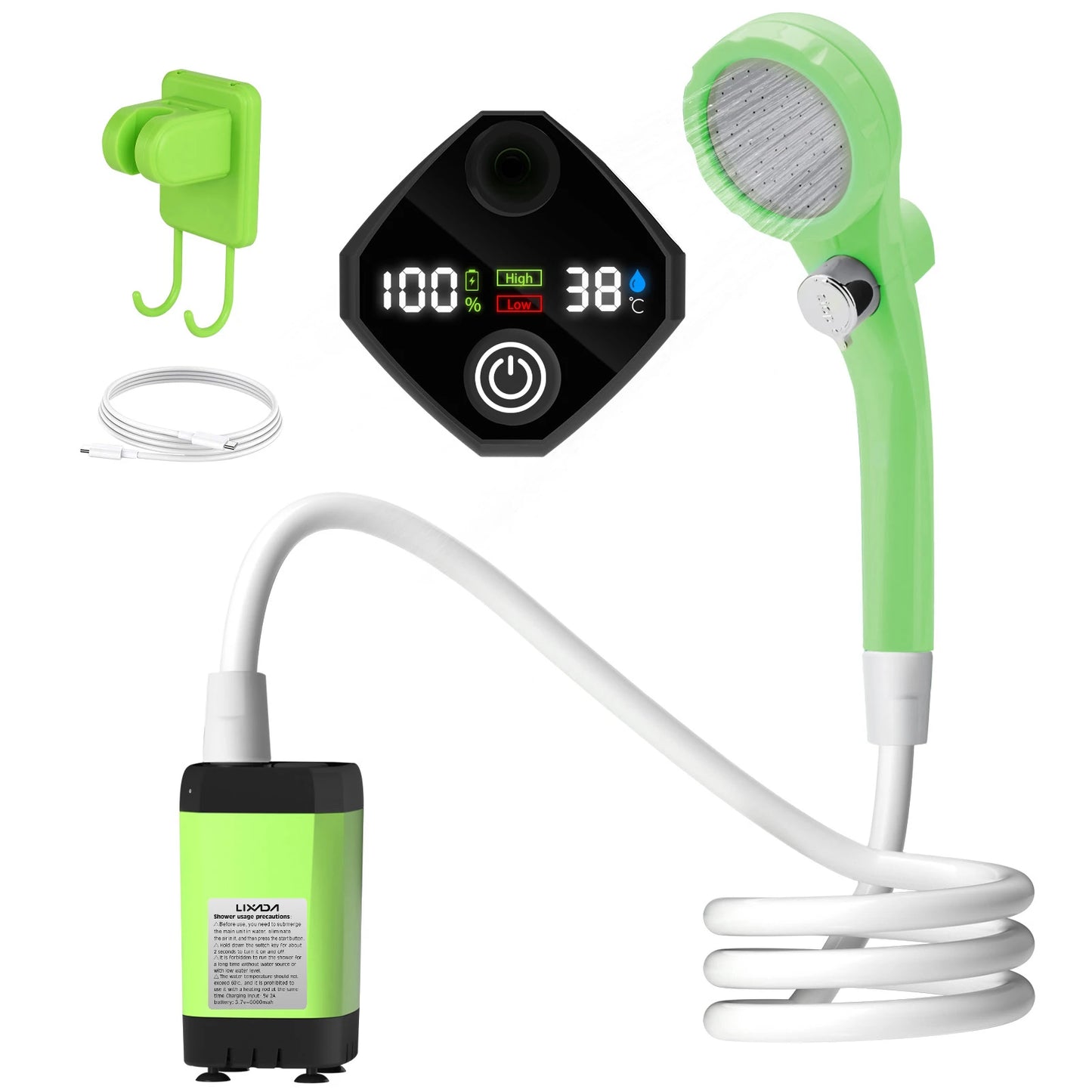 Kit de Douche Portable pour Camping – Pompe de Douche RV avec Écran Numérique Intelligent, Mode Éco Énergétique, Batterie 6000mAh – Idéale pour Aventures en Plein Air - BLACKBEARD OUTDOOR INDUSTRIES