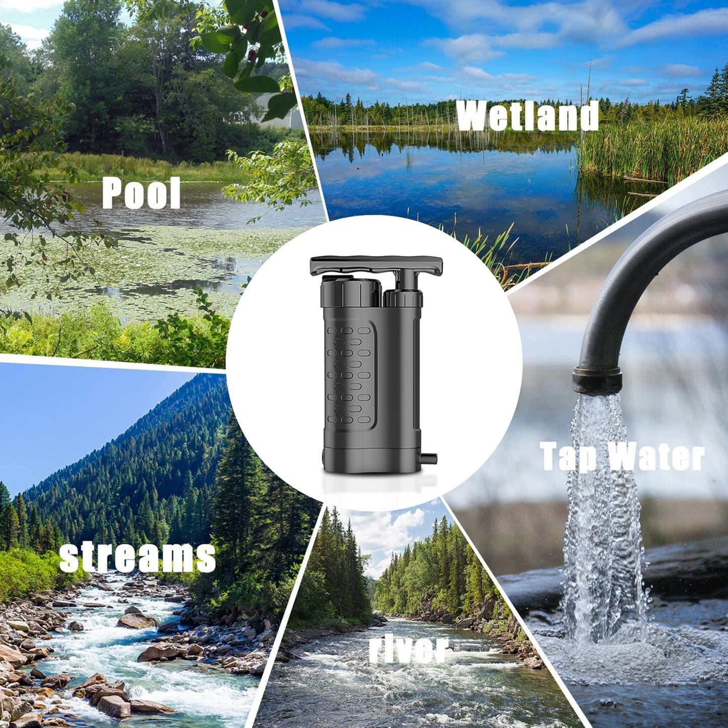 Pompe Purificateur d’Eau avec Filtre 0.01 Micron – Système de Filtration Portable pour Survie, Camping & Randonnée - BLACKBEARD OUTDOOR INDUSTRIES