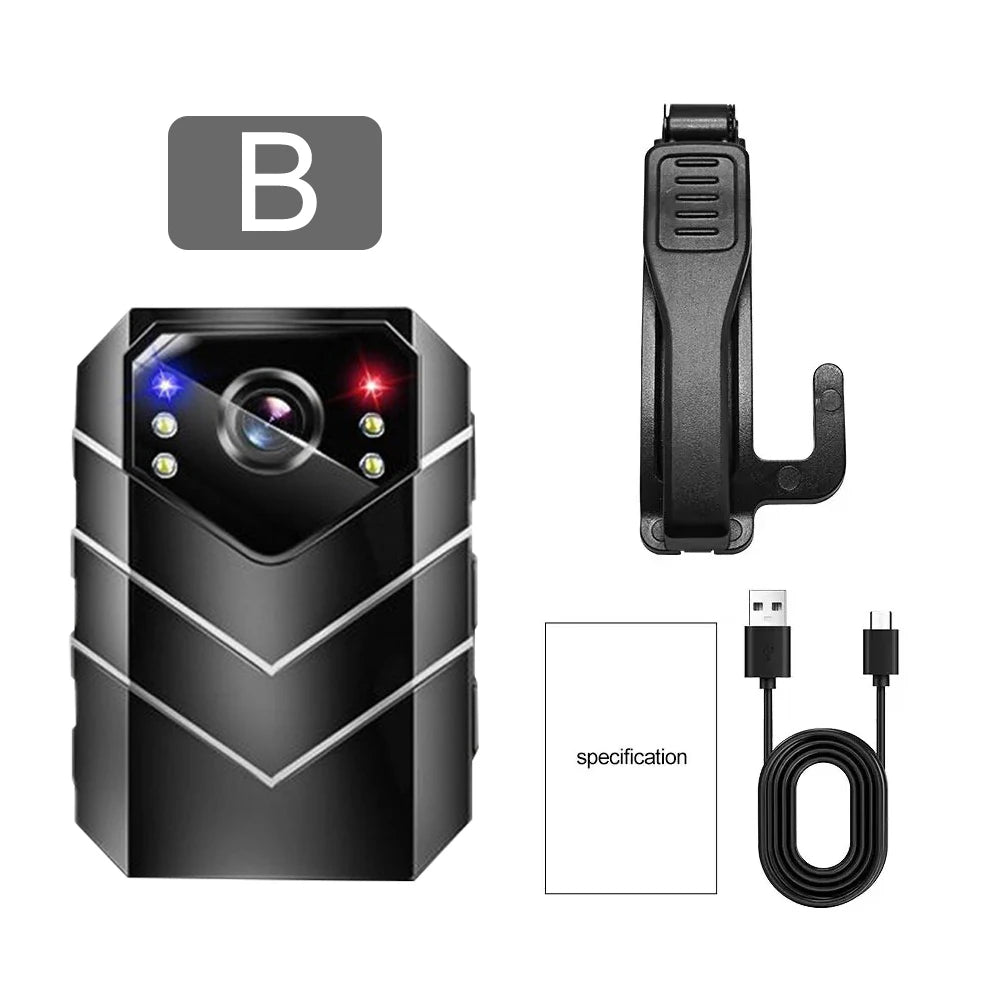 Mini Caméra Corporelle Full HD 1080P avec Vision Nocturne – Enregistreur Vidéo, Caméra de Sécurité pour Garde, Police, et Application Environnementale - BLACKBEARD OUTDOOR INDUSTRIES