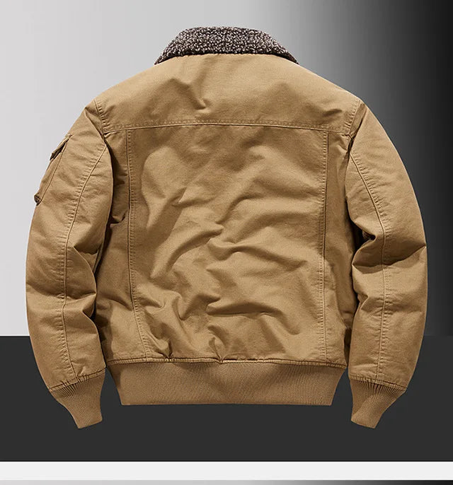 Veste d'Hiver Homme – Bombardier avec Doublure en Laine, Veste à Col Roulé, Manteau en Coton Chaud et Douillet – Parfaite pour les Voyages et le Travail BLACKBEARD OUTDOOR INDUSTRIES