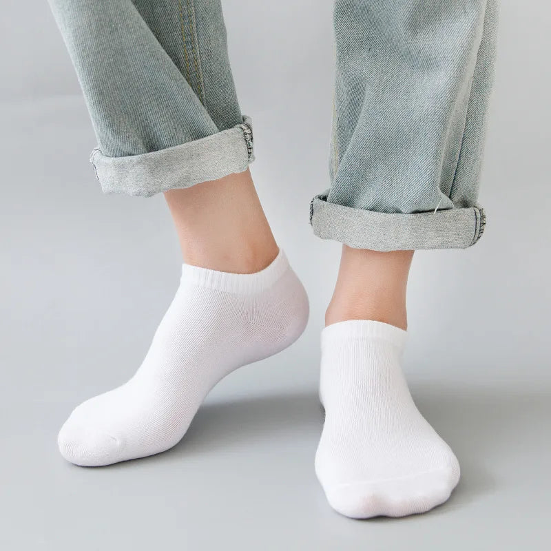 5 Paires de Chaussettes Basses pour Hommes – Coton, Couleur Unie (Noir/Blanc) BLACKBEARD OUTDOOR INDUSTRIES