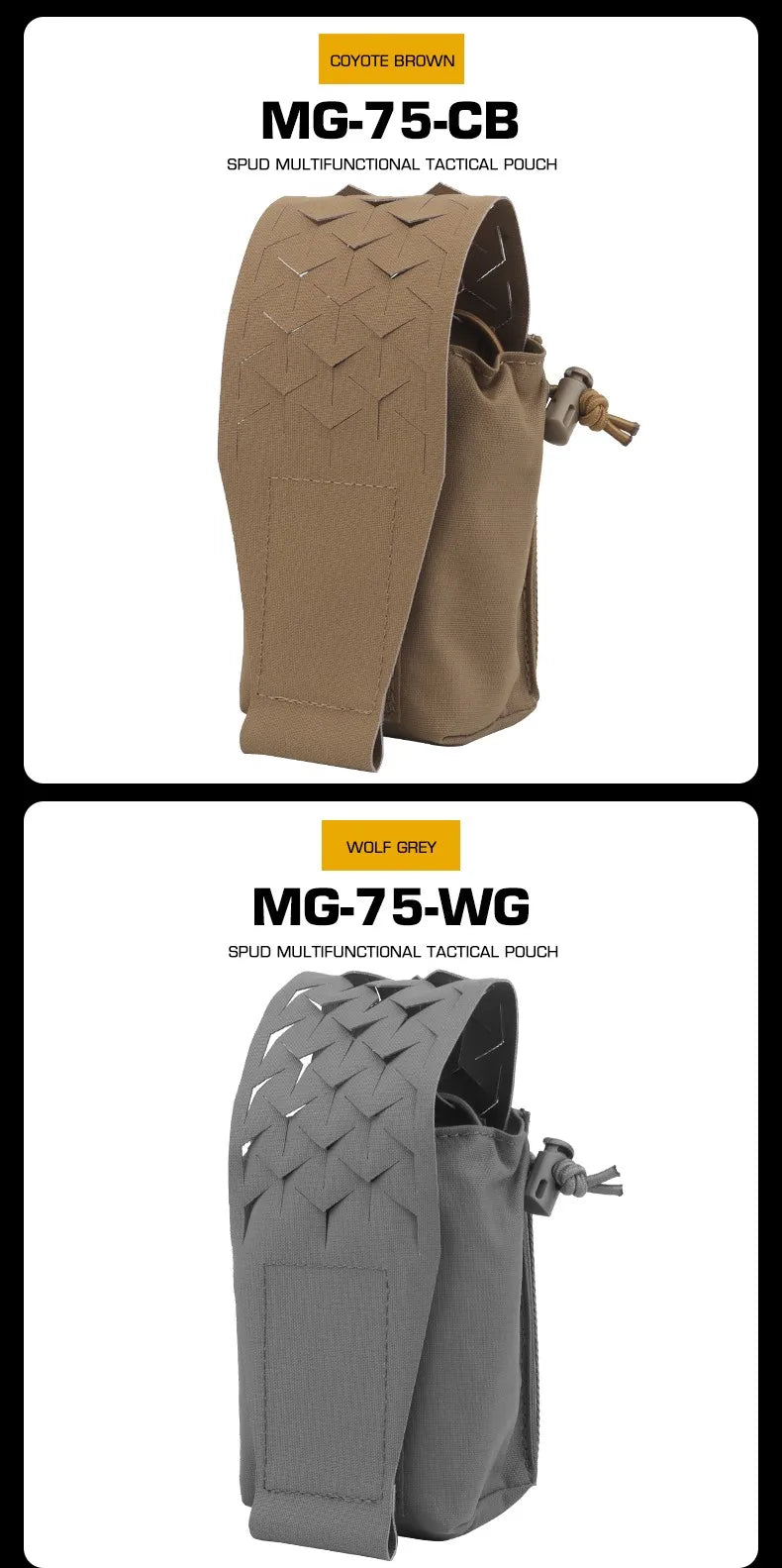 Poche de Rangement Multifonction SPUD Molle pour Radio, Accessoires d'Équipement Tactique, Poche Magasin 5.56mm et 7.62mm - POSEIDON DEFENSE BLACKBEARD OUTDOOR INDUSTRIES