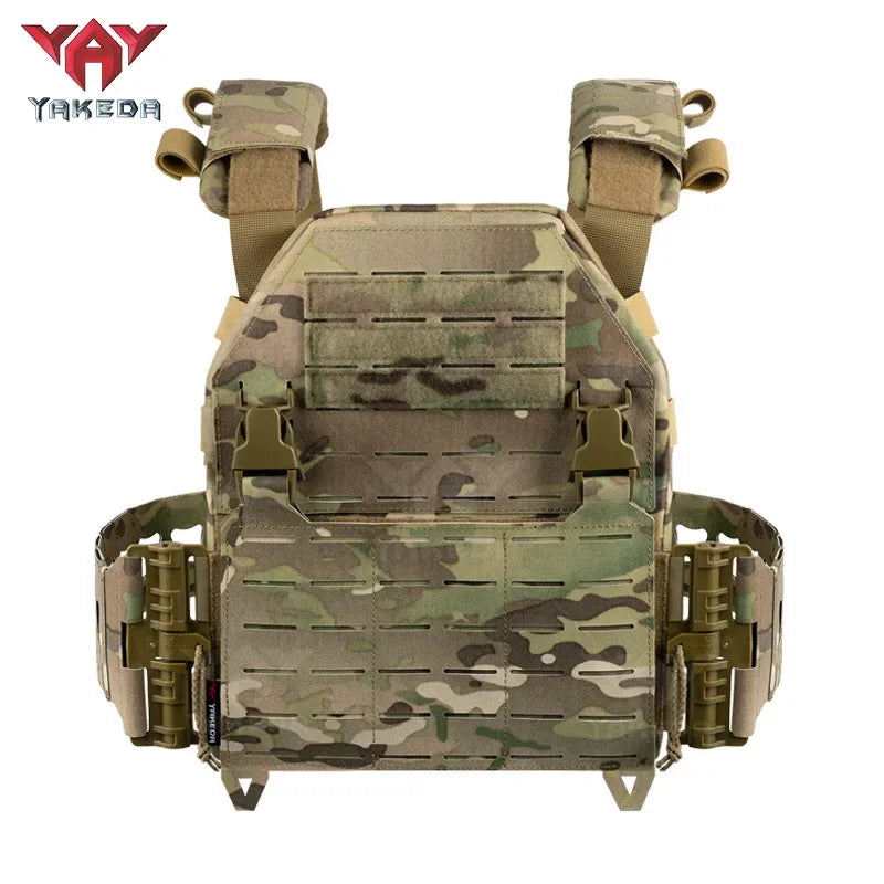 Gilet Tactique à Libération Rapide YAKEDA – Gilet de Protection pour Homme, Porte-plaques, Armure de Combat, Entraînement en Extérieur et Airsoft BLACKBEARD OUTDOOR INDUSTRIES