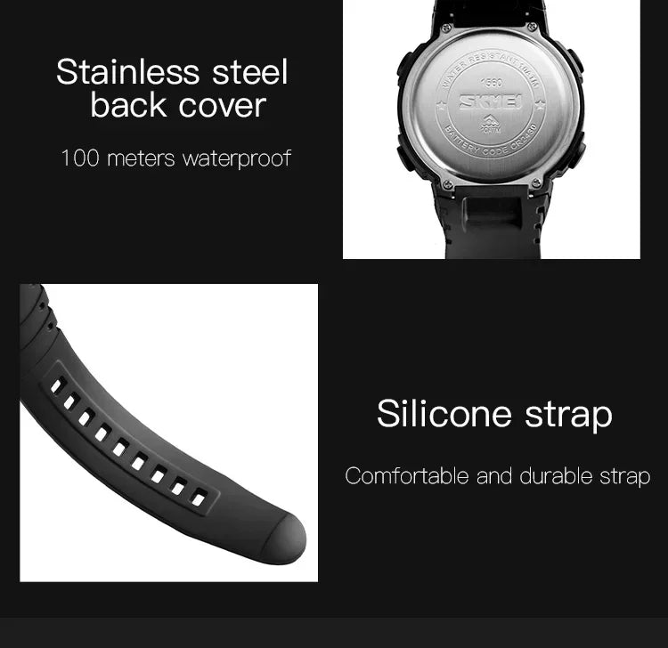 SKMEI 1560 – Montre Digitale Homme 100M Étanche - BLACKBEARD OUTDOOR INDUSTRIES