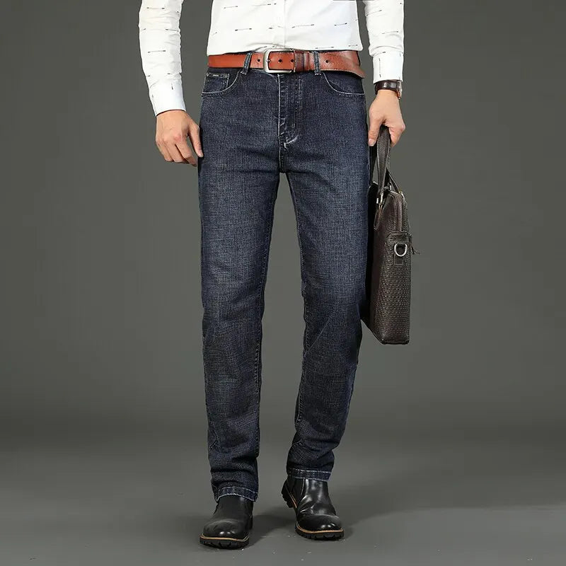 Jeans Business Homme – Coupe Droite Stretch, Bleu/Noir, Denim Classique BLACKBEARD OUTDOOR INDUSTRIES