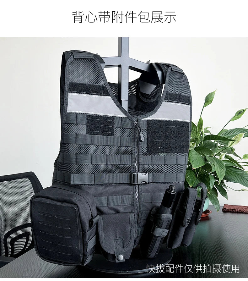 Gilet Tactique de Service Noir - Gilet de Combat Respirant Multifonctionnel pour Patrouille BLACKBEARD OUTDOOR INDUSTRIES