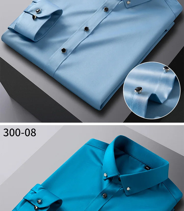 Chemise Homme de Qualité, Manches Longues, Élastique, Confortable et Anti-Retouche – Chemise Business Slim Fit Coréenne BLACKBEARD OUTDOOR INDUSTRIES