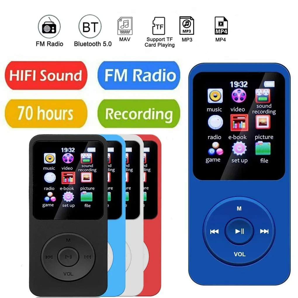 Lecteur MP3 Portable HiFi P3 avec Écran TFT 1,8’’ Bluetooth 5.4 | Haut-parleur intégré | Lecture Vidéo | Radio FM | Enregistreur Vocal | Lecteur E-Book - BLACKBEARD OUTDOOR INDUSTRIES