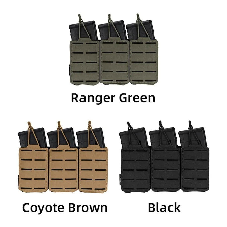 IDOGEAR Poche Tactique LSR 556 Triple Mag Carrier MOLLE - Poche à Munitions Découpée au Laser BLACKBEARD OUTDOOR INDUSTRIES