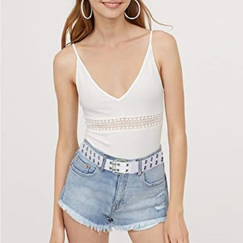 Ceinture Punk Noir en PU avec Rivets Métalliques – Ceinture de Mode Unisexe, Taille Ajustable, Accessoire Tendance pour Femmes (Longueur 110 cm) - BLACKBEARD OUTDOOR INDUSTRIES