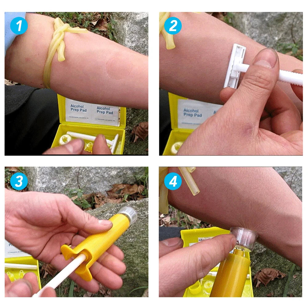 Extracteur de Venin – Kit de Premiers Secours Extérieur pour Piqûres et Morsures (Serpents, Insectes, Scorpions) - BLACKBEARD OUTDOOR INDUSTRIES