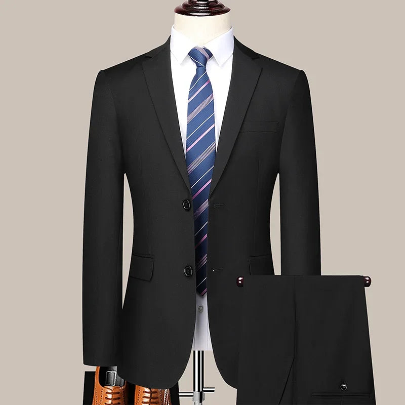 Costume Homme Slim Fit à Deux Boutons – Costume Professionnel et Élégant avec Pantalon Inclus (Tailles S-6XL) BLACKBEARD OUTDOOR INDUSTRIES
