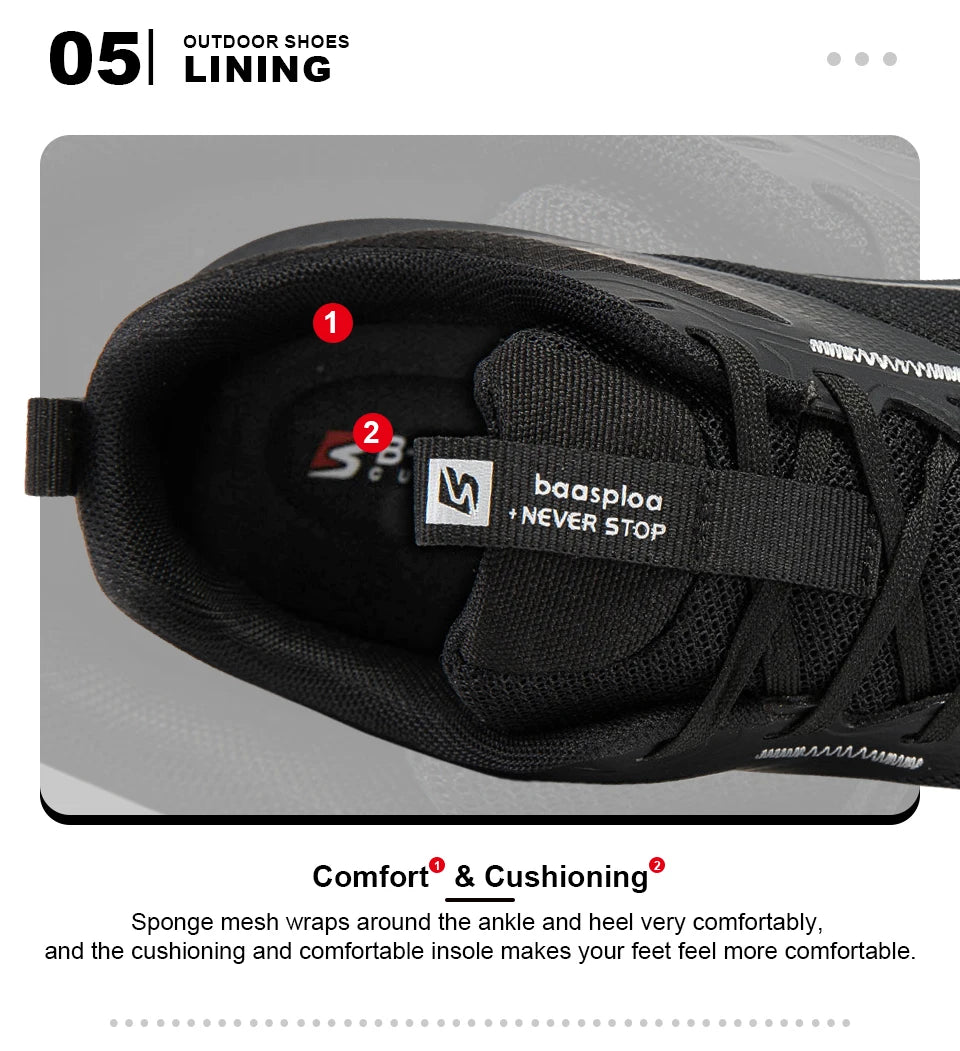 Chaussures de Randonnée Homme Bassploa – Sneakers Légères, Confortables et Antidérapantes, Résistantes à l'Usure, pour Activités Outdoor - BLACKBEARD OUTDOOR INDUSTRIES
