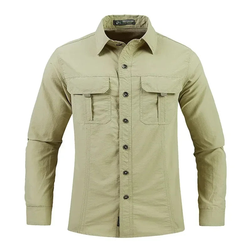 Chemise Homme à Manches Longues Léger et Séchage Rapide - Chemise Respirante de Sport et Protection Solaire pour Randonnée et Activités en Plein Air - BLACKBEARD OUTDOOR INDUSTRIES
