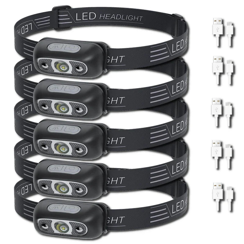 Lampe Frontale Mini LED Puissante – Rechargeable USB, Étanche, avec Capteur de Mouvement - BLACKBEARD OUTDOOR INDUSTRIES