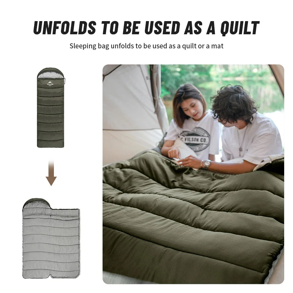 Naturehike Sac de Couchage Ultraléger Imperméable – Couette en Coton Portable Type Envelope - BLACKBEARD OUTDOOR INDUSTRIES