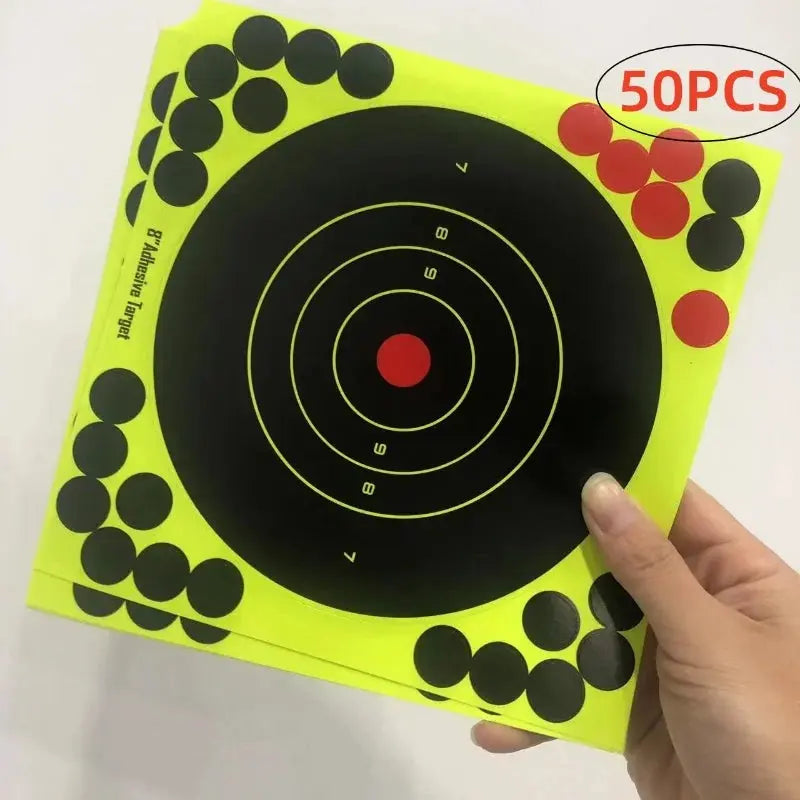 Pastilles Cibles Rondes Autocollantes – 25/50 pcs, 8 pouces (20,32 cm) – Stickers pour Tir et Chasse Ma boutique