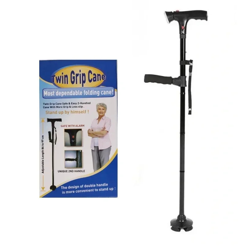 Canne Télescopique Pliable avec LED – Béquille Anti-Dérapante, Légère et Fiable pour Seniors Ma boutique
