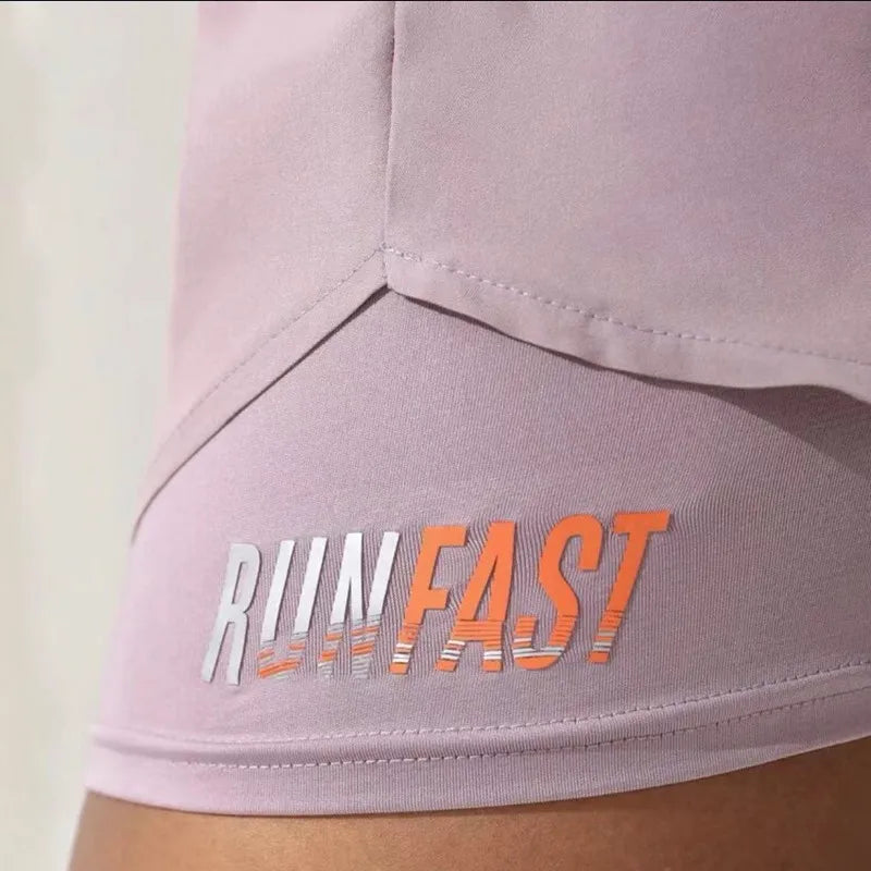 Short de Sport Femme 2-en-1 Mermaid Curve – Respirant, Séchage Rapide, Taille Cordon, Graphique Lettre - BLACKBEARD OUTDOOR INDUSTRIES