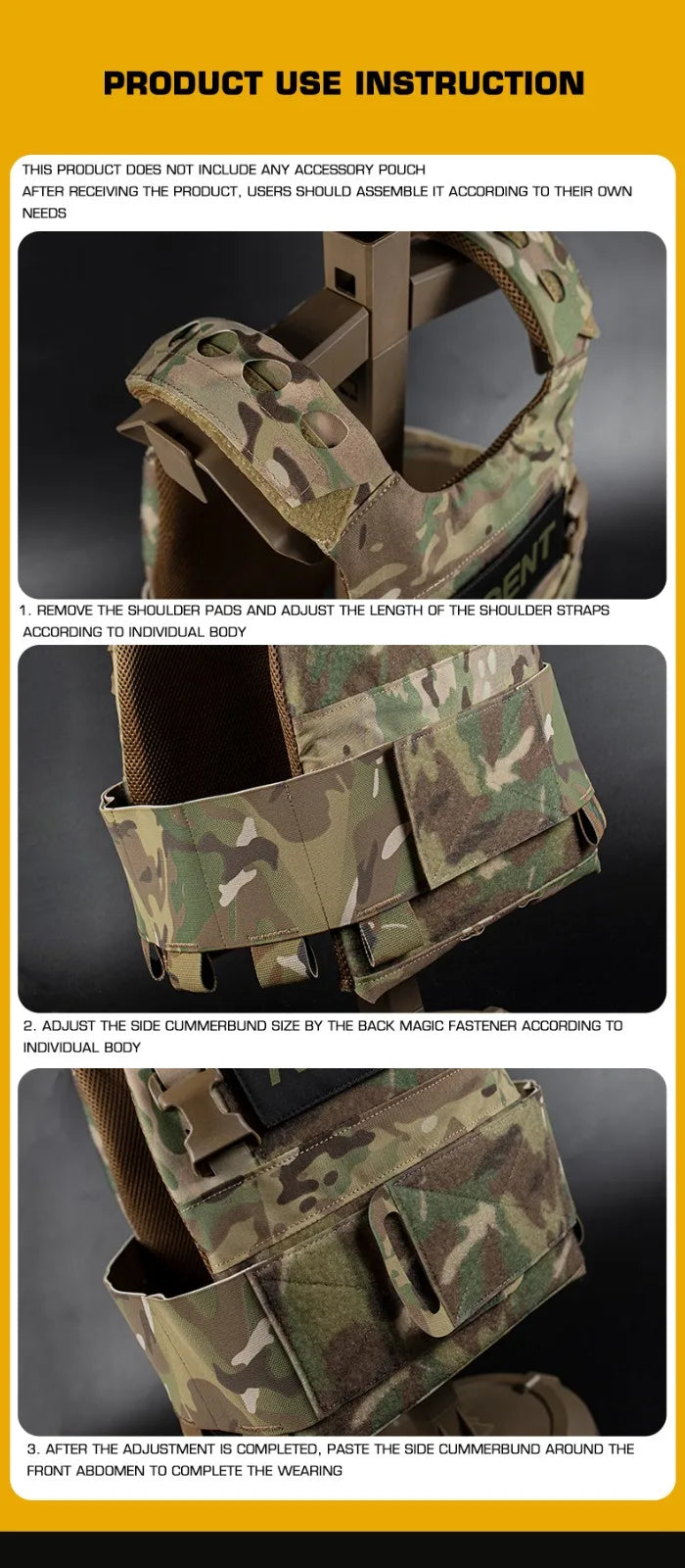 Gilet tactique multi-missions minimaliste FCPC - Porte-plaque léger en Cordura BLACKBEARD OUTDOOR INDUSTRIES