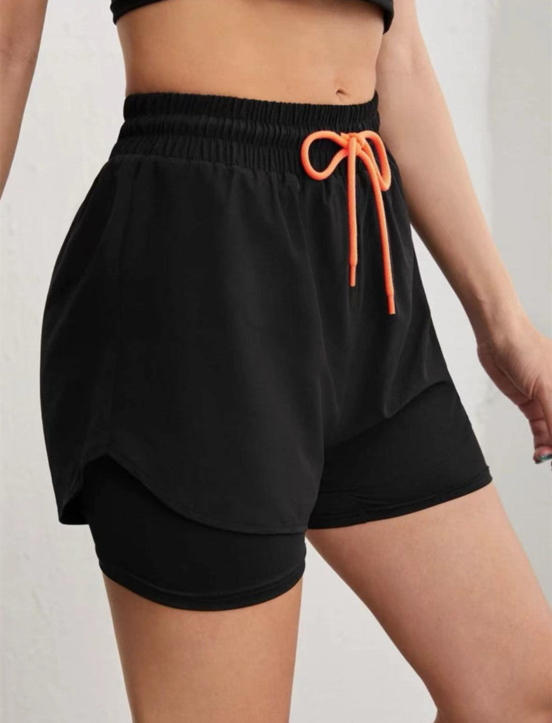 Short de Sport Femme 2-en-1 Mermaid Curve – Respirant, Séchage Rapide, Taille Cordon, Graphique Lettre - BLACKBEARD OUTDOOR INDUSTRIES