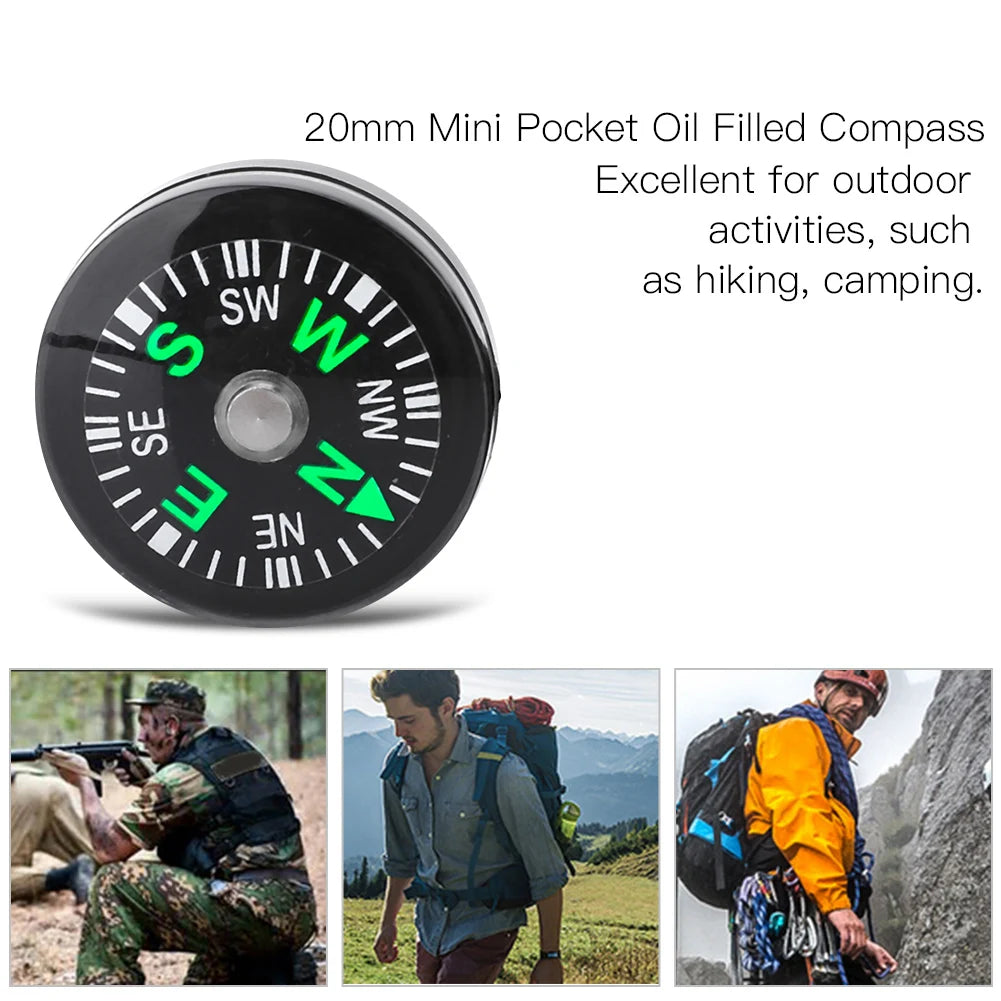 12 Pcs Mini Boussoles de Poche 20mm – Compas à Huile pour Randonnée, Camping et Activités Outdoor - BLACKBEARD OUTDOOR INDUSTRIES
