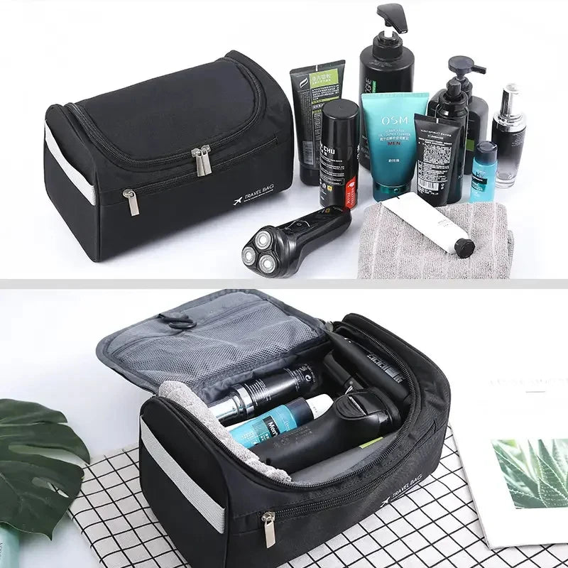 Trousse de Toilette en Cuir PU ou Toile – Grande Capacité & Accroche Murale | Unisexe, Idéale pour les Voyages - BLACKBEARD OUTDOOR INDUSTRIES