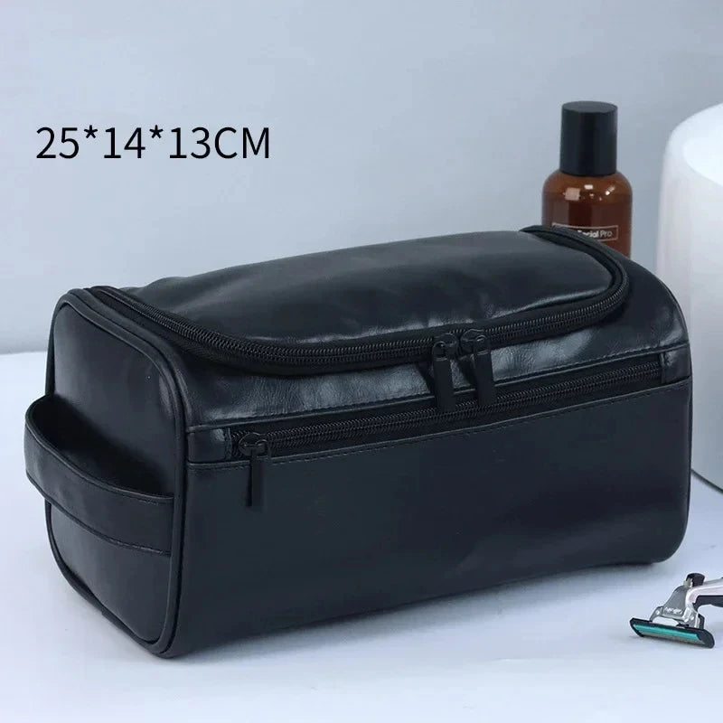 Trousse de Toilette en Cuir PU ou Toile – Grande Capacité & Accroche Murale | Unisexe, Idéale pour les Voyages - BLACKBEARD OUTDOOR INDUSTRIES