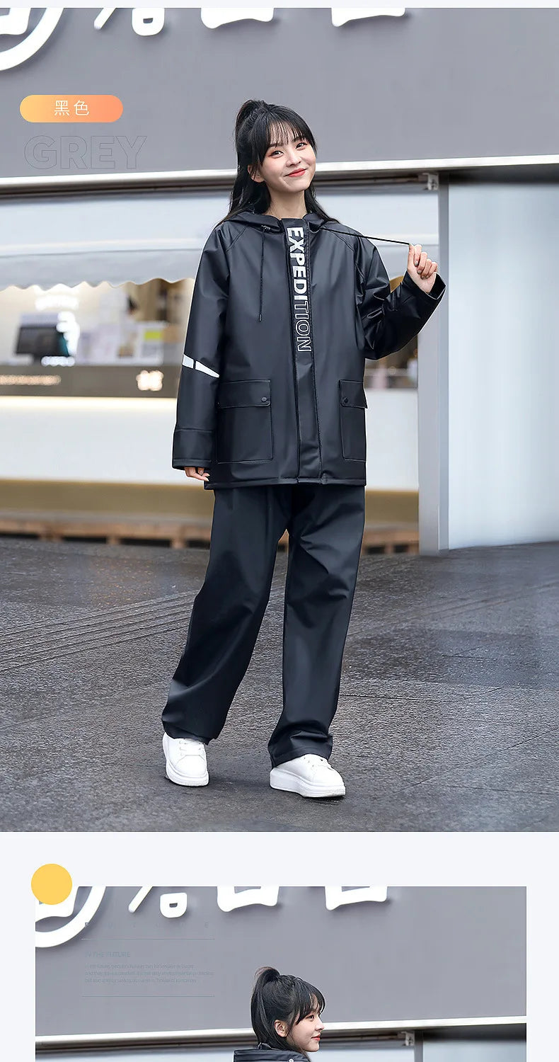 Set de Poncho de Pluie Séparé avec Pantalons - Ensemble Complet Résistant aux Tempêtes, Imperméable, Réfléchissant BLACKBEARD OUTDOOR INDUSTRIES