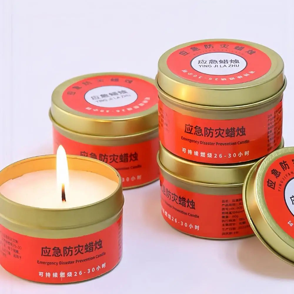 Bougie de Survie Longue Durée 80g - Bougie d'Urgence avec 30 Heures de Brûlage pour Maison, Camping et Secours - BLACKBEARD OUTDOOR INDUSTRIES