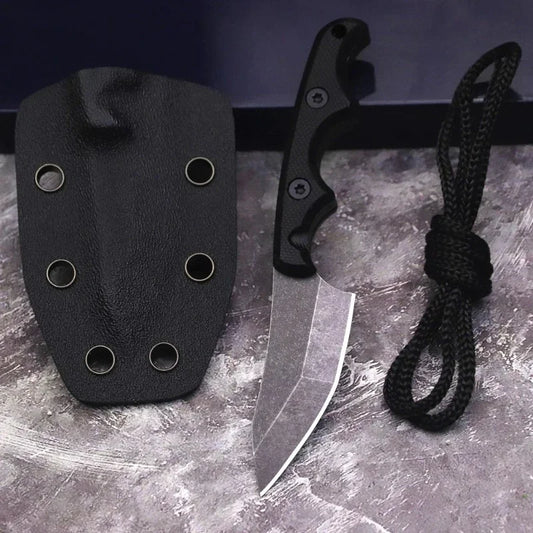 Couteau droit de poche 2024 EDC – Outil outdoor haut de gamme, lame 440C + manche G10, mini couteau pour camping et randonnée - BLACKBEARD OUTDOOR INDUSTRIES