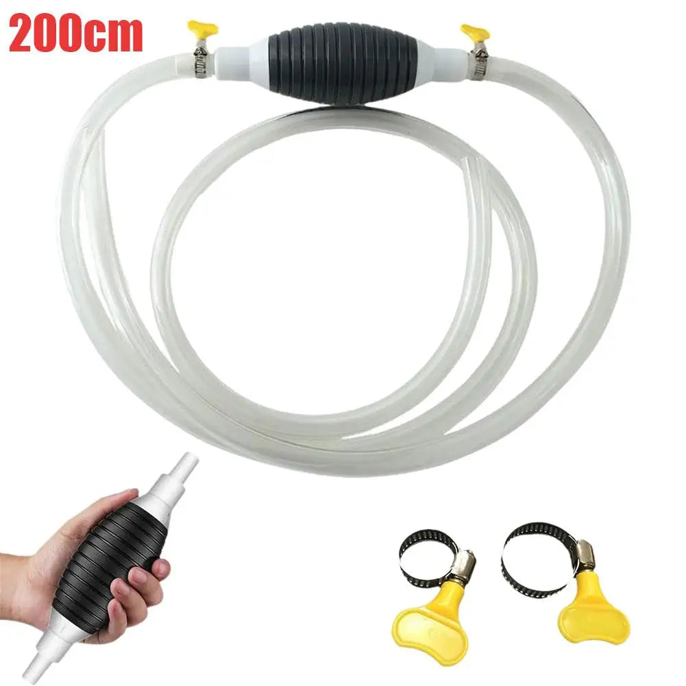Pompe Manuelle de Transfert Multifonction – Pompe à Carburant, Huile, Eau, Diesel, Nettoyeur Liquide avec Colliers Métalliques Antifuite - BLACKBEARD OUTDOOR INDUSTRIES