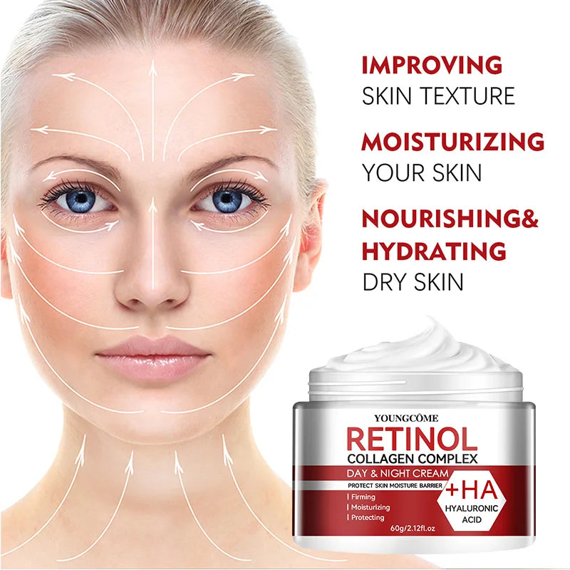 Crème Visage Anti-Âge et Hydratante au Rétinol et Collagène | Soin Réparateur Profond pour Peau Sèche et Mature - BLACKBEARD OUTDOOR INDUSTRIES