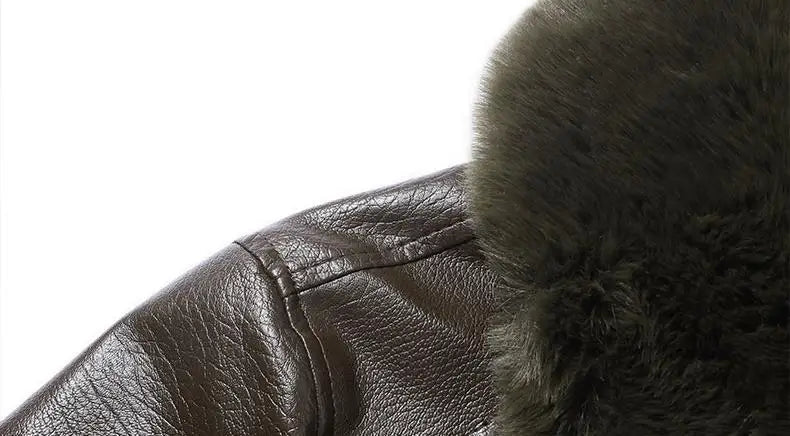 Winter Men Fleece Motor Biker Leather Jacket Man Lapel Thick Outwear Leather Coat Man Vintage Formal Fashion Leather Windbreaker BLACKBEARD OUTDOOR INDUSTRIES