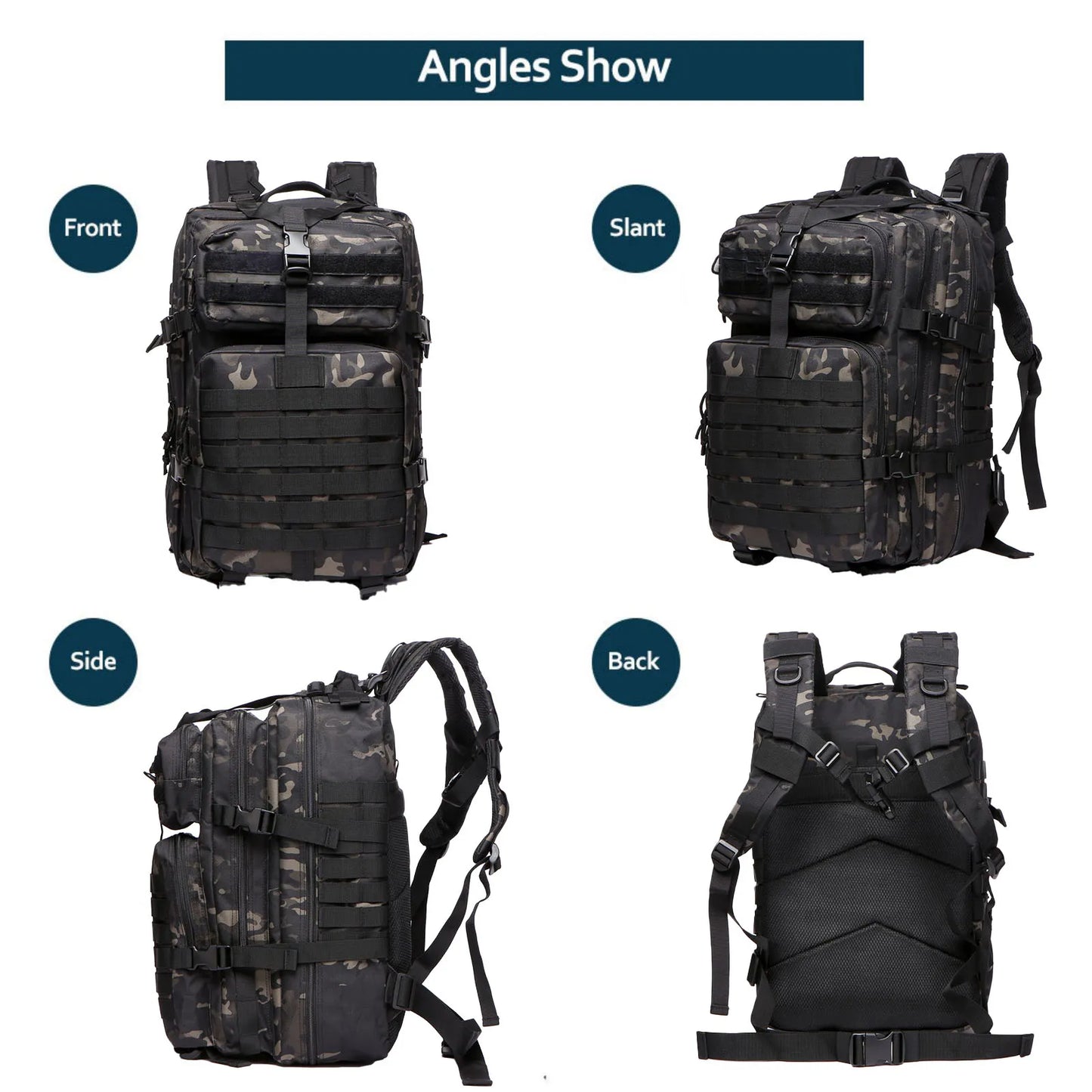 Sac à Dos Thuram 25L/50L – Nylon Résistant et Imperméable, Sac Tactique pour Sports, Randonnée, Pêche, Chasse et Camping - BLACKBEARD OUTDOOR INDUSTRIES