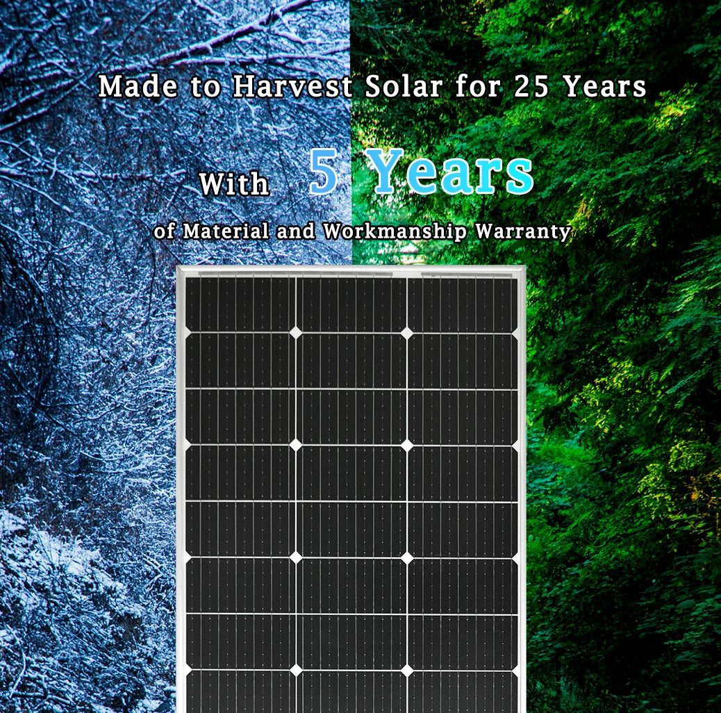Panneau Solaire Rigide 100W Monocristallin 18V pour Batterie 12V/24V – JINGYANGPV - BLACKBEARD OUTDOOR INDUSTRIES
