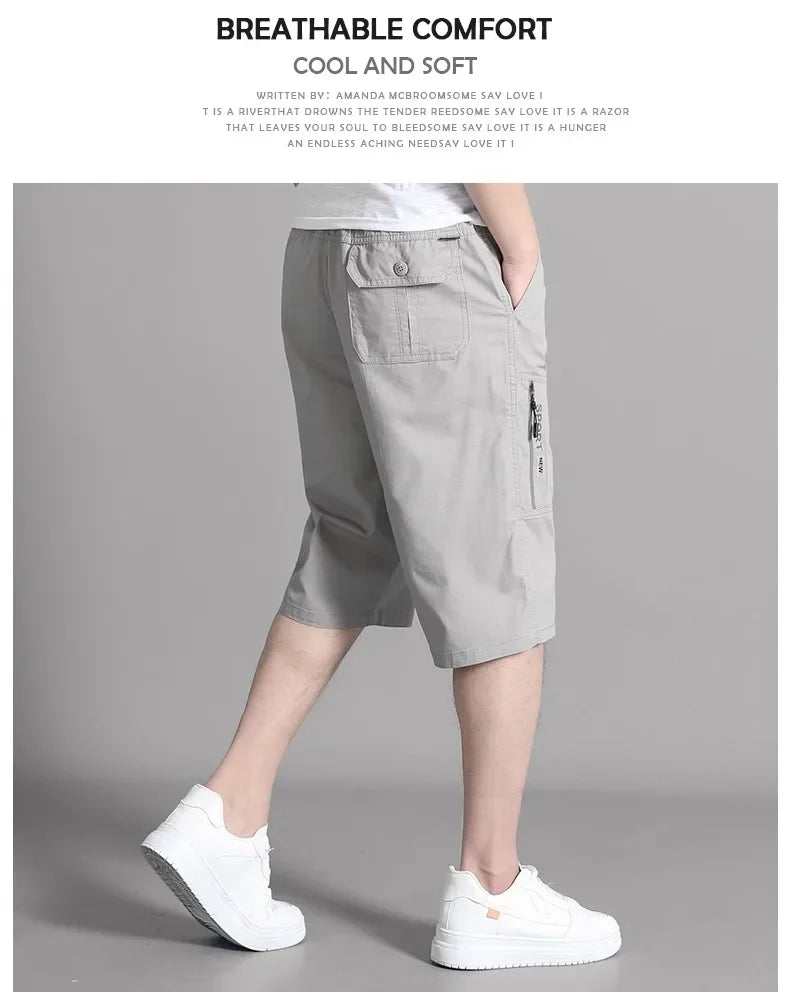 Short Cargo Homme - Poches Zippées, Taille Élastique, Coton Respirant, Style Décontracté Été Ma boutique