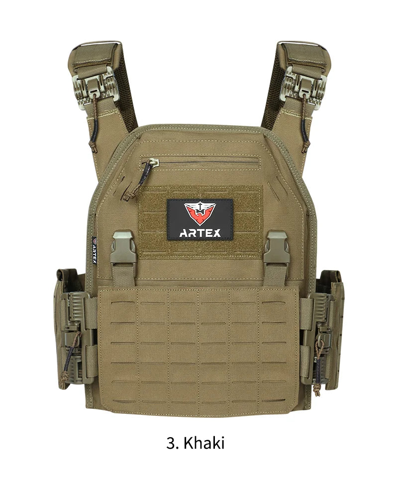 Gilet Tactique ARTEX - Gilet de Combat Léger à Libération Rapide - Porte-Plates 1000D en Polyester avec Système MOLLE - Chaleco Tactico - Gilet Militaire BLACKBEARD OUTDOOR INDUSTRIES