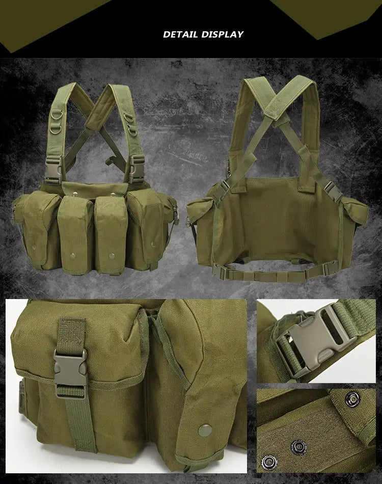 Chest Rig Tactique Universel – 7 Poches – Tissu Renforcé 800D Ma boutique