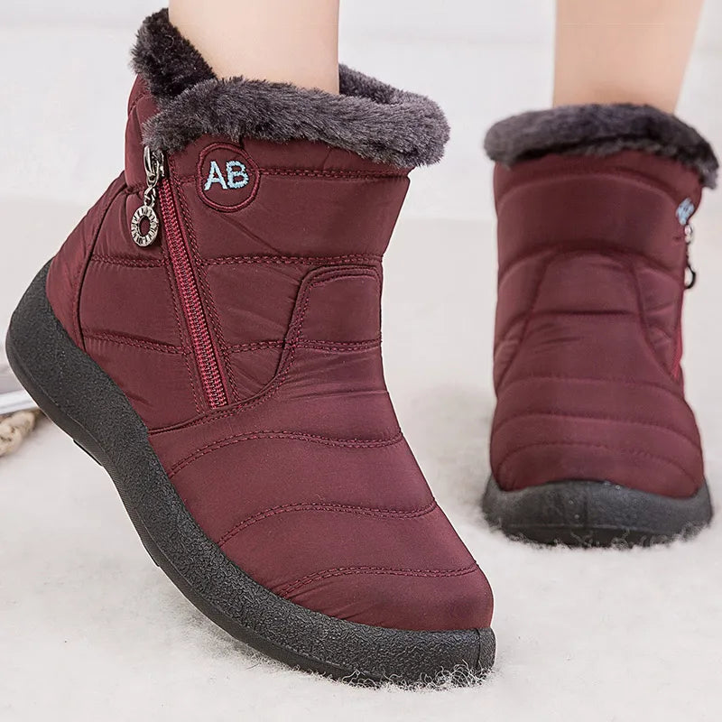 Bottines Hiver Femme Fourrées & Imperméables – Chaussures Chaudes à Talon Plat – Style Élégant & Confort – Neige / Froid - BLACKBEARD OUTDOOR INDUSTRIES