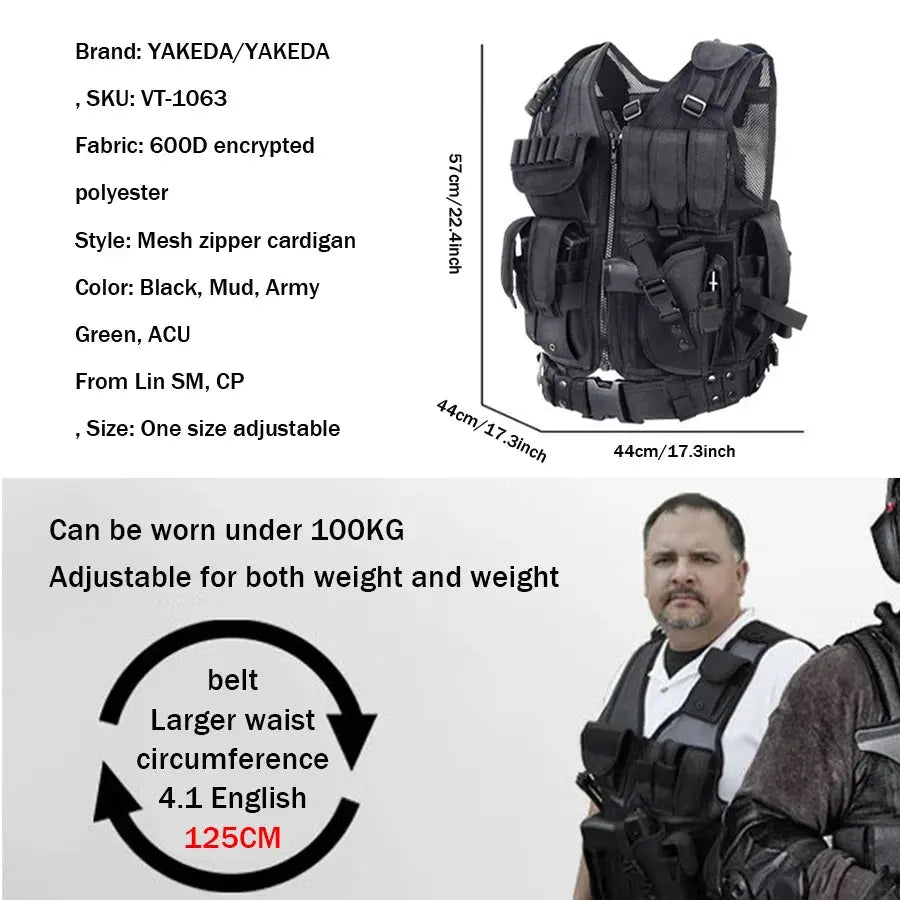 Gilet Tactique YAKEDA 600D Ma boutique