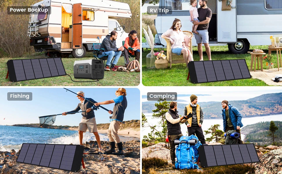 Dokio 100W Panneau Solaire Flexible et Pliant 18V avec Kit Contrôleur 12V – Idéal pour Camping, Voyage et VR - BLACKBEARD OUTDOOR INDUSTRIES