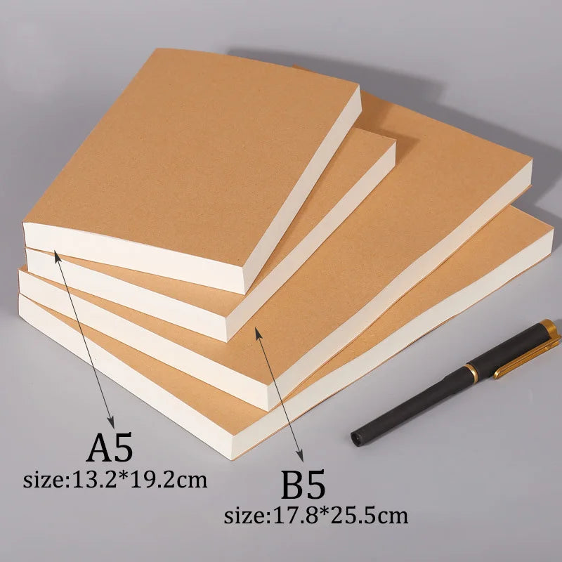 Carnet A5/B5 - 100 et 200 Feuilles - Couverture Kraft DIY - Idéal pour Bureau, Études et Projets Créatifs BLACKBEARD OUTDOOR INDUSTRIES