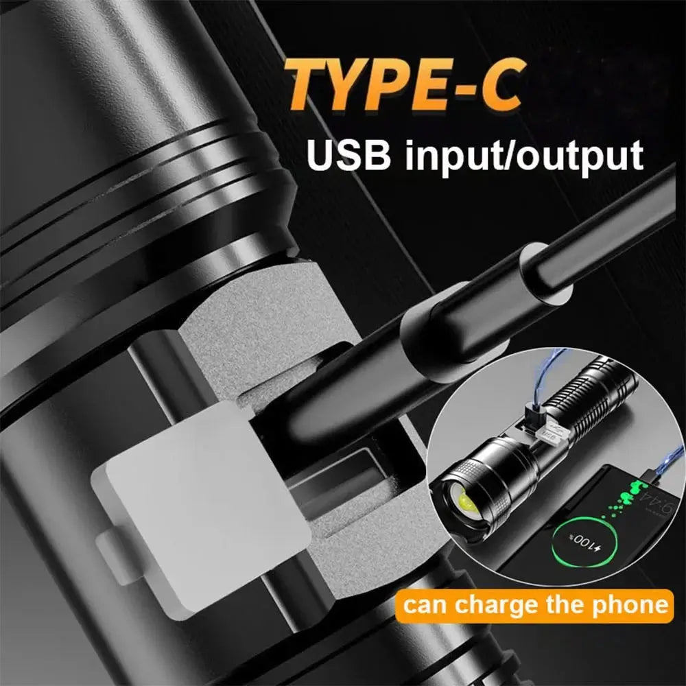 Lampe Torche LED 600LM BALDR | USB Rechargeable | Longue Portée 300m | Zoom Télescopique | Étanche | 3 Modes d’Éclairage Ma boutique