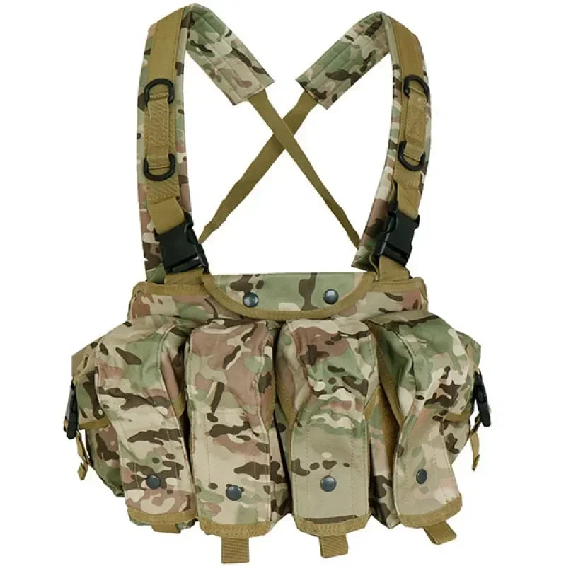 Chest rig Tactique Molle Body Armor – Camouflage Woodland, Porte-Chargeurs et Accessoires de Combat pour Airsoft et Chasse BLACKBEARD OUTDOOR INDUSTRIES
