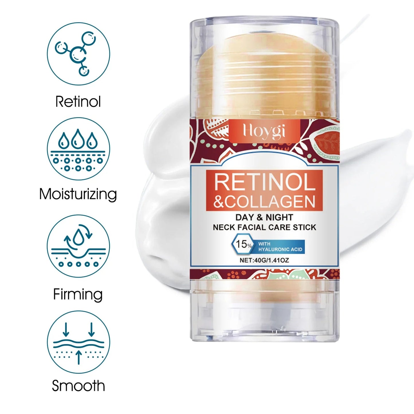 Crème de Cou Rétinol & Collagène - 40g | Raffermissante, Hydratante & Liftante | Acide Hyaluronique pour Tous Types de Peau BLACKBEARD OUTDOOR INDUSTRIES