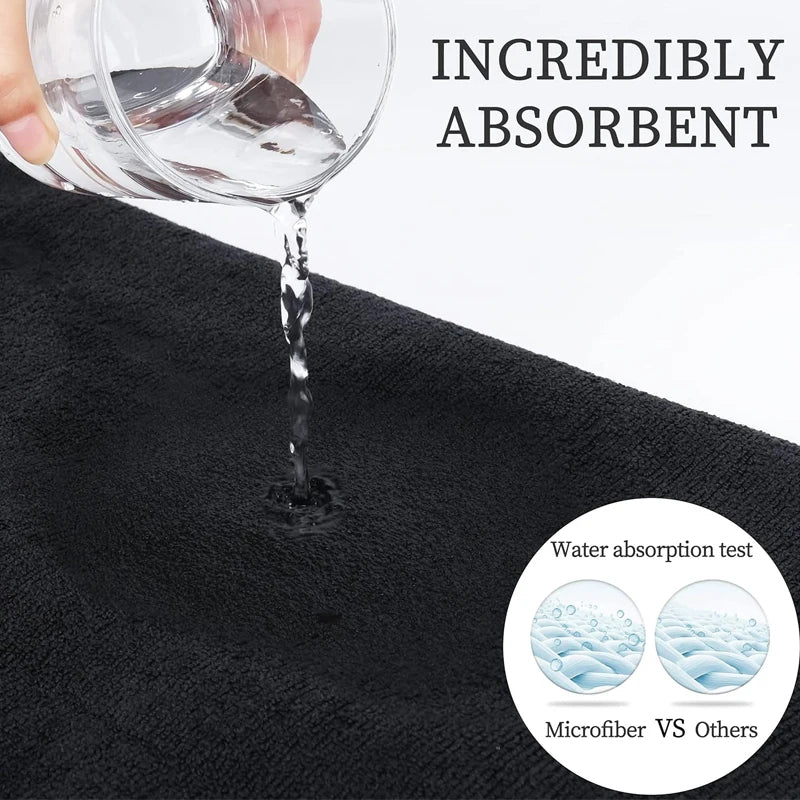 Serviettes Microfibre Noires Professionnelles – Lot de 2 ou 5 - BLACKBEARD OUTDOOR INDUSTRIES