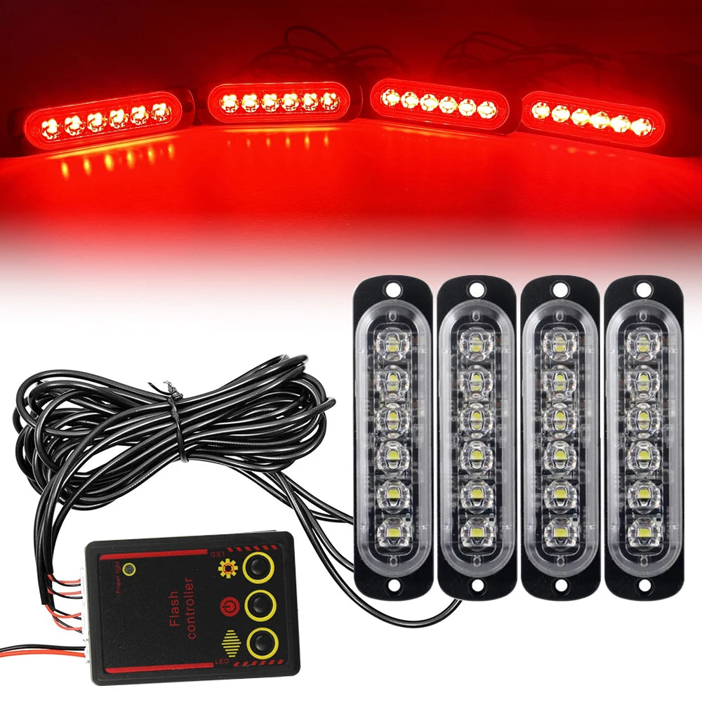 Éclairage de Calandre avant LED 12V/24V avec Lumières Stroboscopiques d'Alerte - Lampe de Signalisation Jaune et Blanche BLACKBEARD OUTDOOR INDUSTRIES